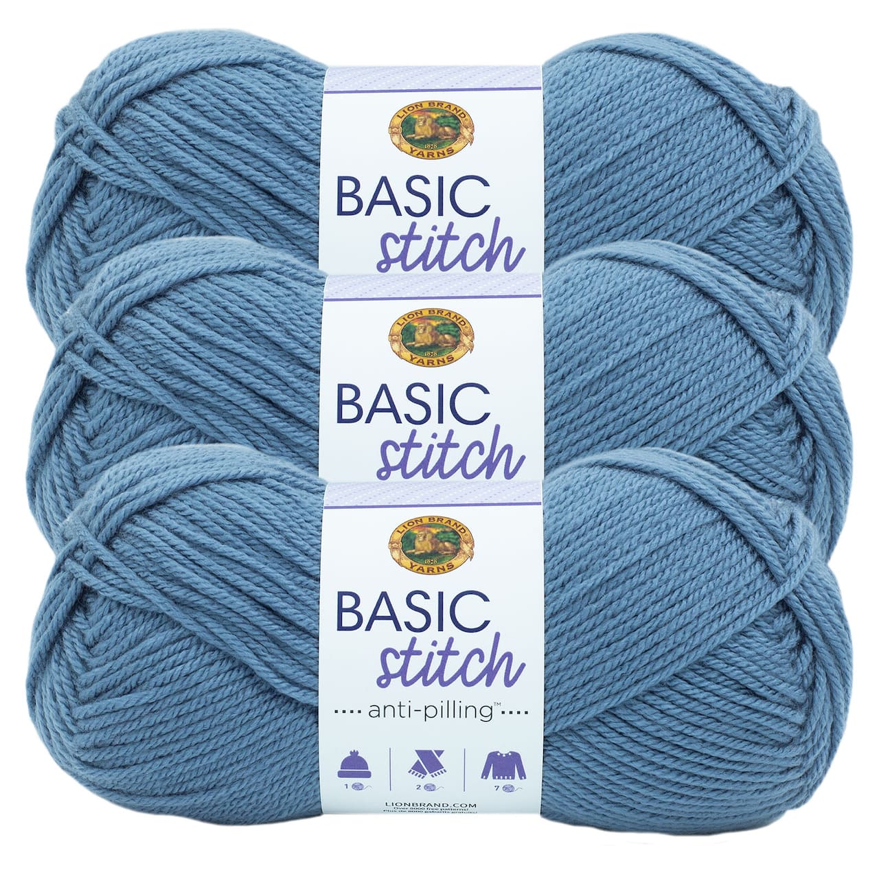 3 Pack Lion Brand® Basic Stitch Anti Pilling™ Yarn